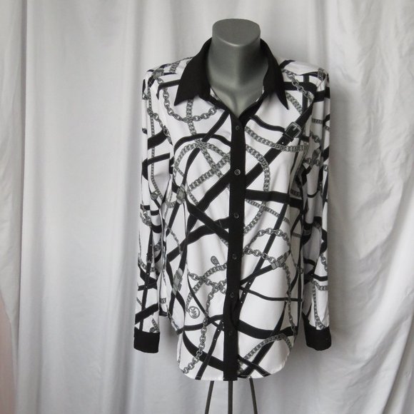 Michael Kors Black and White Blouse - Picture 1 of 9